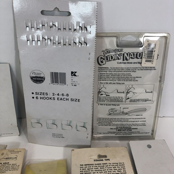 Vintage Fishing Lures Lot Of 9, Popper Bug, Hooks Line Spinners Gliding Naturals - Picture 8 of 8